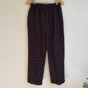 Vintage 80's/ 90's Blair Wool Blend Rainbow Houndstooth Elastic Waist Pants 12P